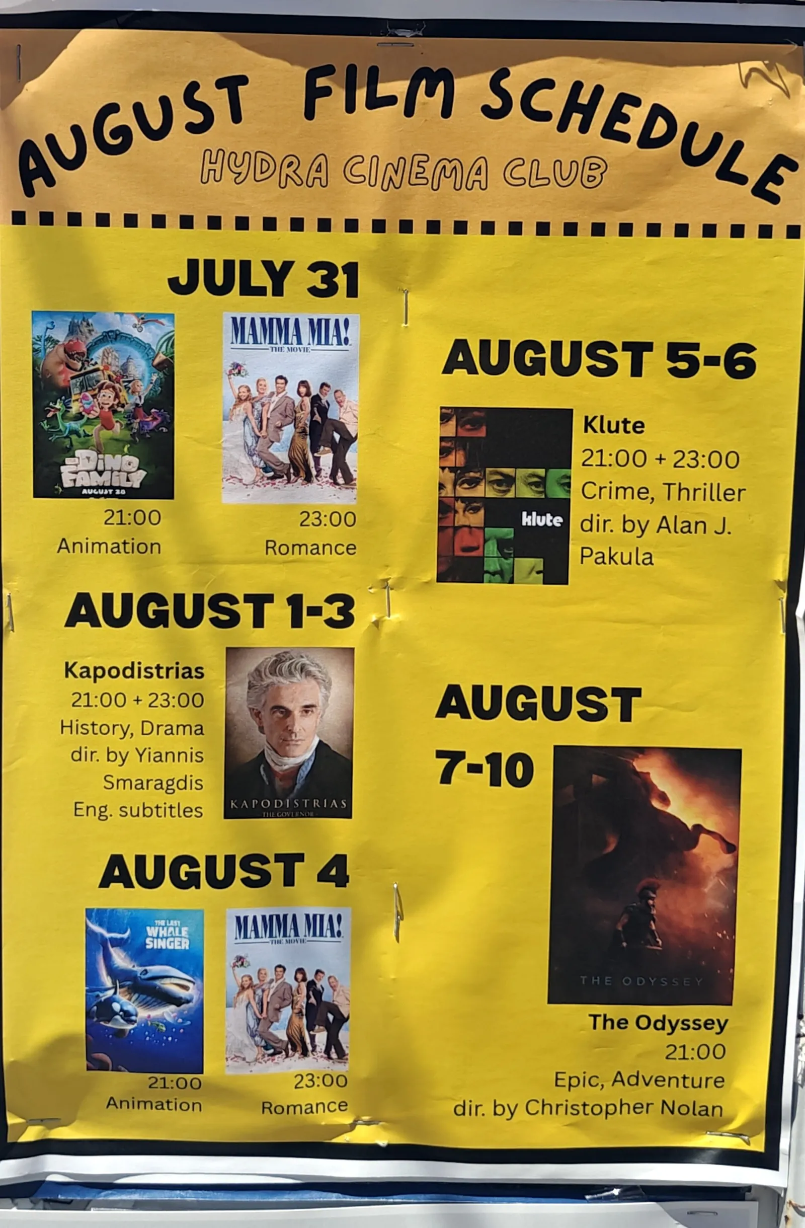 Cine Gardenia — August Open-Air Programme