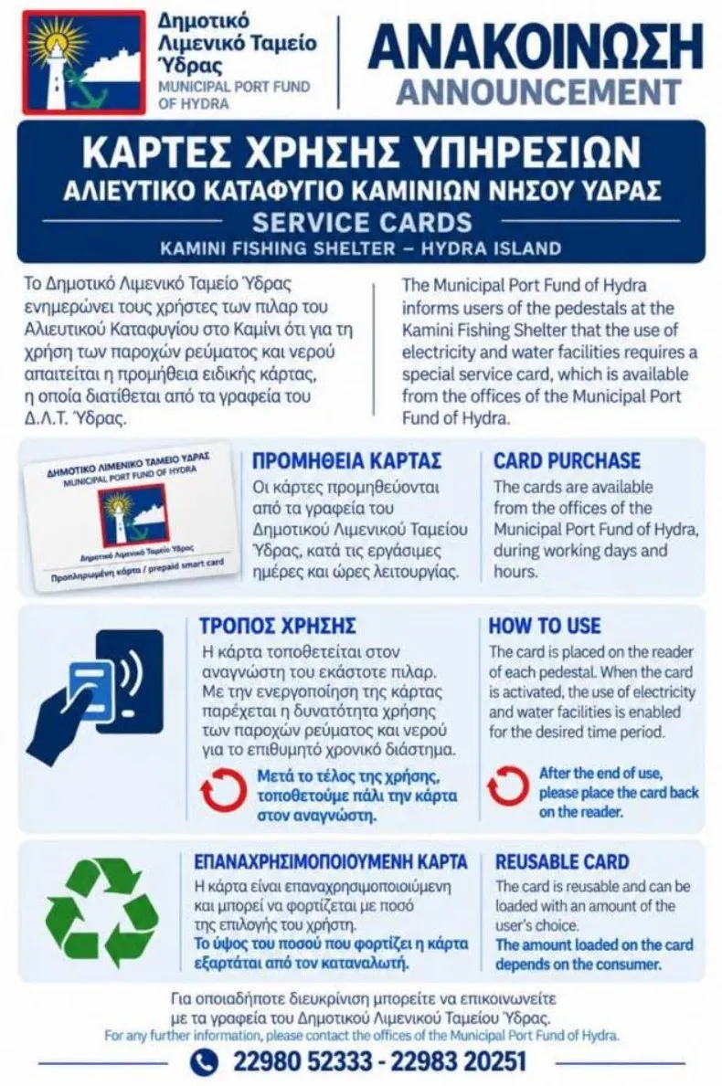 Kamini fishing shelter: a service card for electricity and water